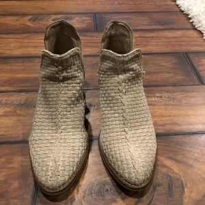 Cream woven booties
